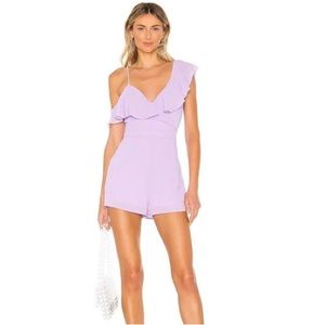 superdown Lilac Ruffle One-Shoulder Romper